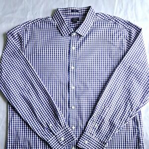 J.Crew Performance Slim Fit Gingham Button Up Shirt Mens XXL Blue White Pink